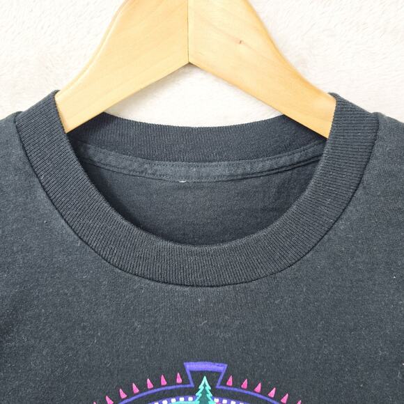 Vintage Heartland Apparel Oregon Shirt XL Black Deer Nature Puff Paint Aztec 90s - Picture 4 of 9